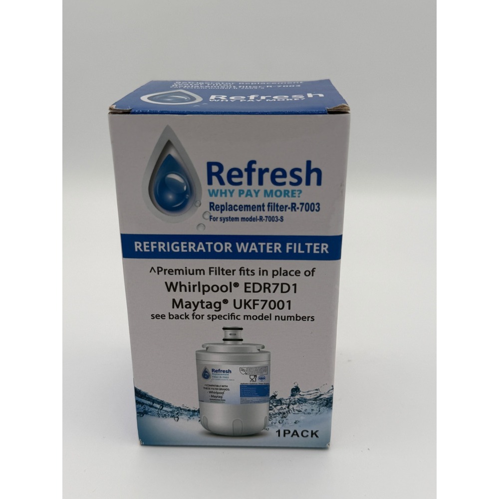 Refresh Refrigerator Water Filter R-7003 Fits Whirlpool‎ EDR7D1 Maytag UKF7001